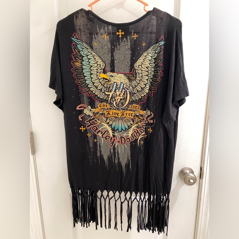 Harley-Davidson Crystal Bling Drape Cardigan Vest S/M